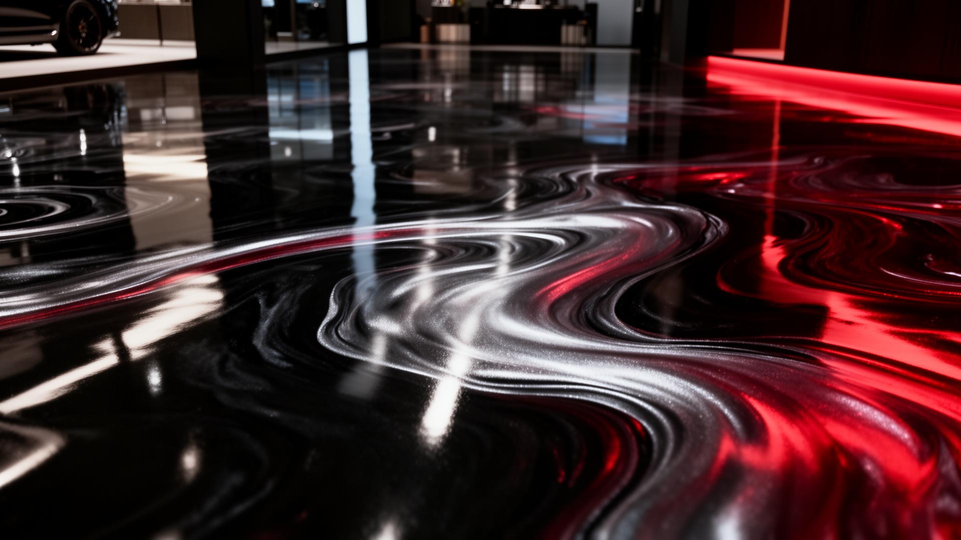 Stunning metallic epoxy showroom floor