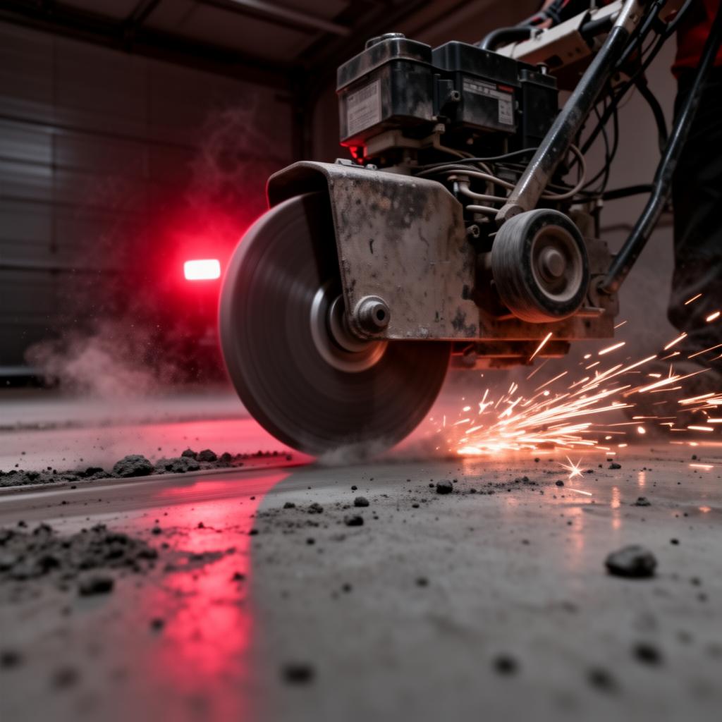 Diamond grinder preparing concrete for high performance epoxy coating